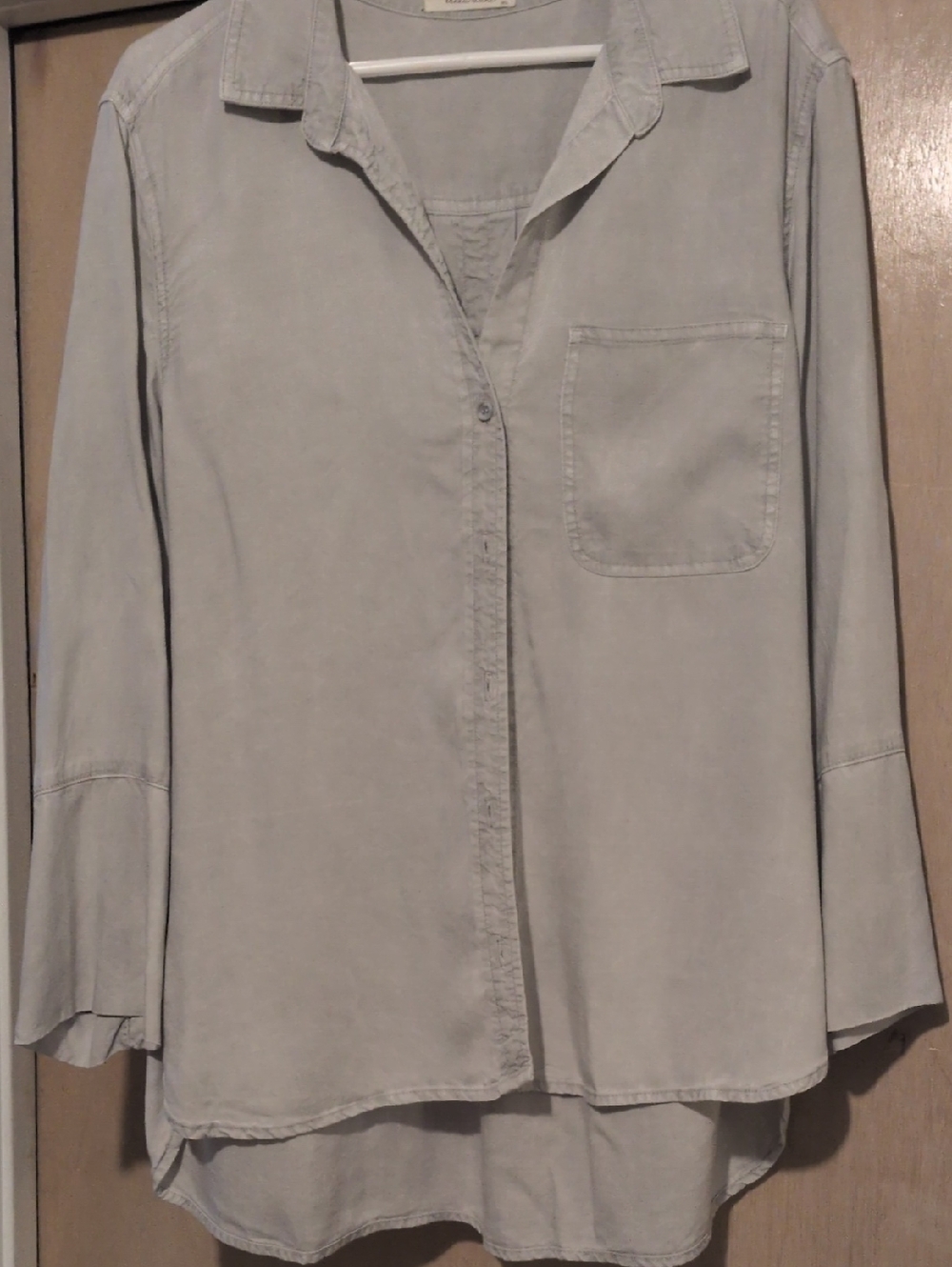 Light Gray Women's Button-Front Shirt